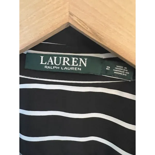 RALPH LAUREN 2 black white stripe shirt dress Long‎ Sleeve Tunic - Image 3