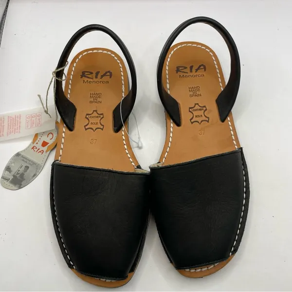 NWT Ria Menorca Open Toe Sandals Made in Spain Leather Sz37 US 6.5 Slingback F14 - Image 6
