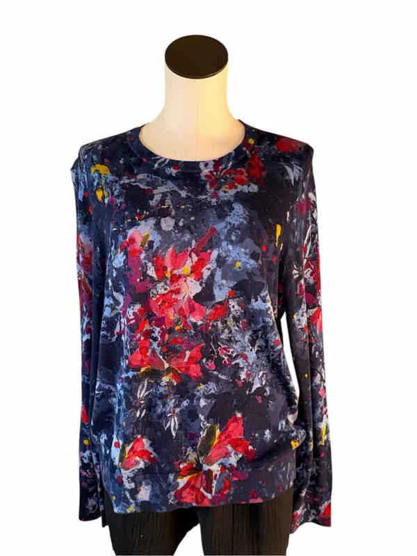 NWT $145 Lauren Ralph Lauren Women's Belting-Print Cotton-Blend Sweater XL - Image 2
