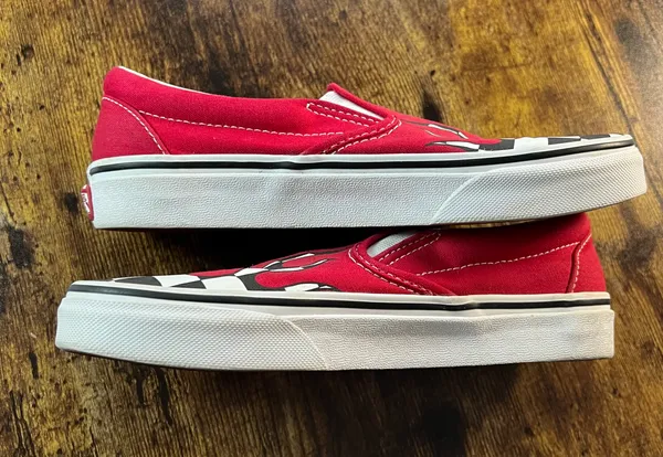 Vans | women’s classic checkerboard drip flame sneakers. Size: 5.5 - Image 12