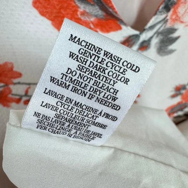 Blackbird White Coral Floral‎ Short Sleeve Lightweight Lined Mini Dress Size S - Image 7