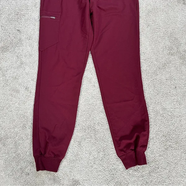 Figs Women’s High Waisted Zamora Jogger Scrub Pants Pull On in Burgundy ST - Image 6
