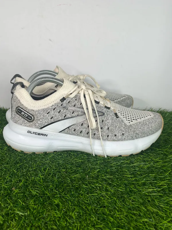 Brooks Glycerin 20 Running Shoes Gray Cream Women Size 9.5 Road Running Sneakers - Image 4