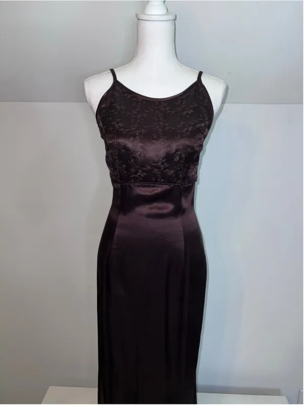 GUNNE sax Espresso Satin Maxi Dress Size 7/8 - Image 2