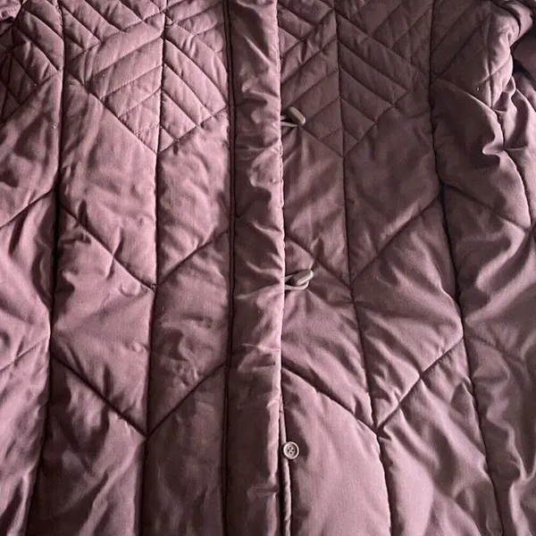 Saxton Hall Women’s Purple Quilted Warm Midi Jacket Puffy Coat Size M - Image 5