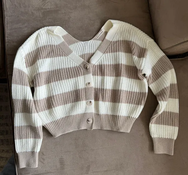 Striped Button Cardigan Multi Size L - Image 2