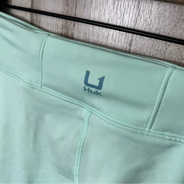 Huk Fishing Bright Mint Green Leggings Mesh Detail Leggings Womens‎ Size Medium - Image 4