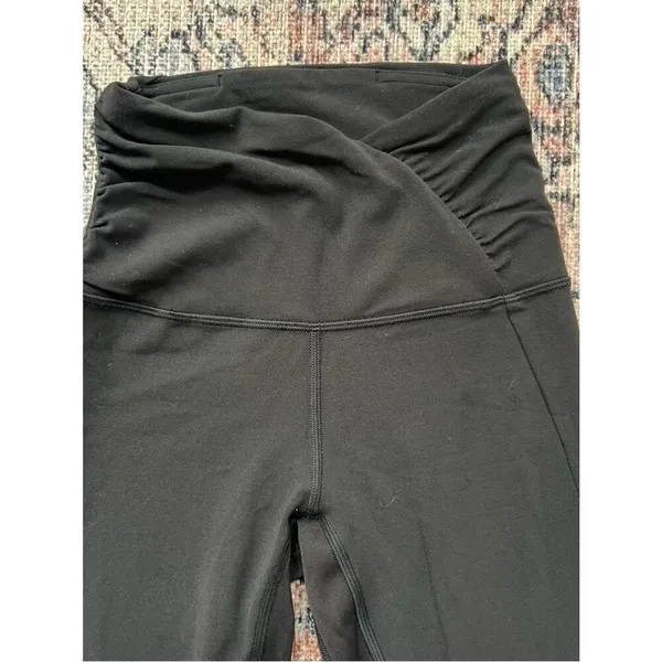 Lululemon Align High-Rise Ruched Waist Pant 25" Black Leggings Size 2 - Image 7