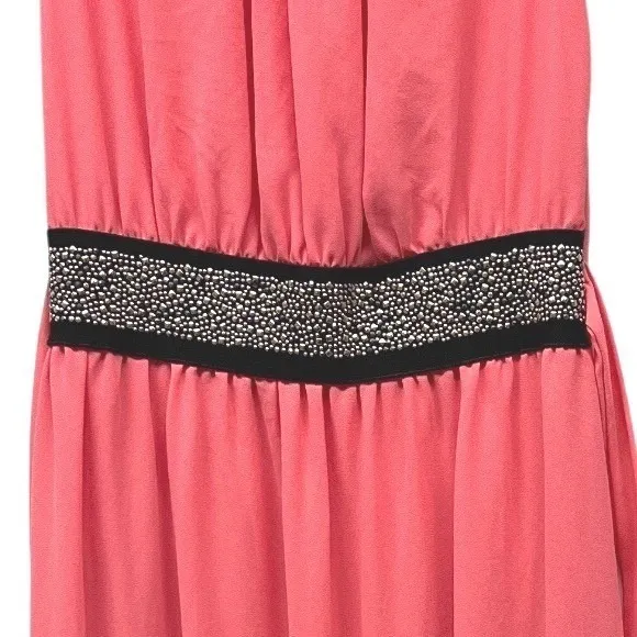 Unbranded Womens Maxi Dress Size 6 Pink Embellished Waist Sleeveless Sundress - Image 3
