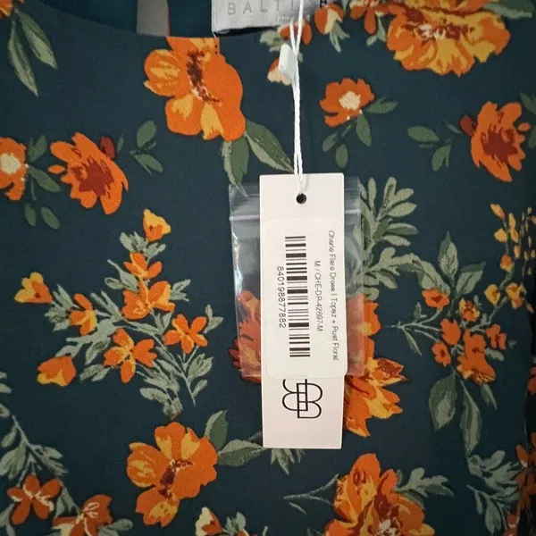 Baltic Born NWT Charlie Flare Dress Topaz +‎ Rust Floral M - Image 8