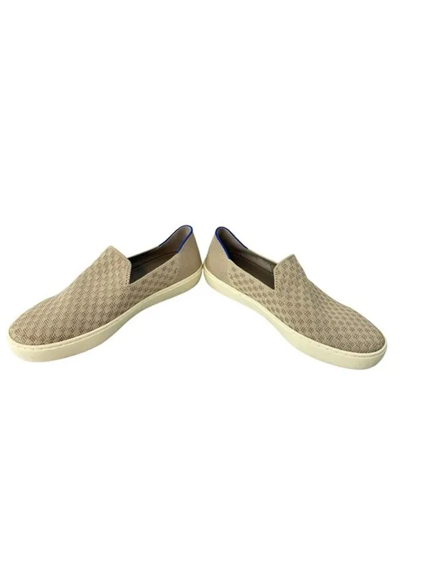 -Rothy's Womens The Original Slip On Sneaker Beige Knit Honeycomb Shoes Size 7 - Image 11