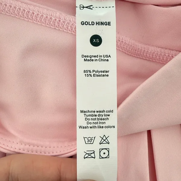 Gold Hinge Pleated Tennis 15" Skirt Skort Almond Blossom Light Pink Women XS New - Image 6