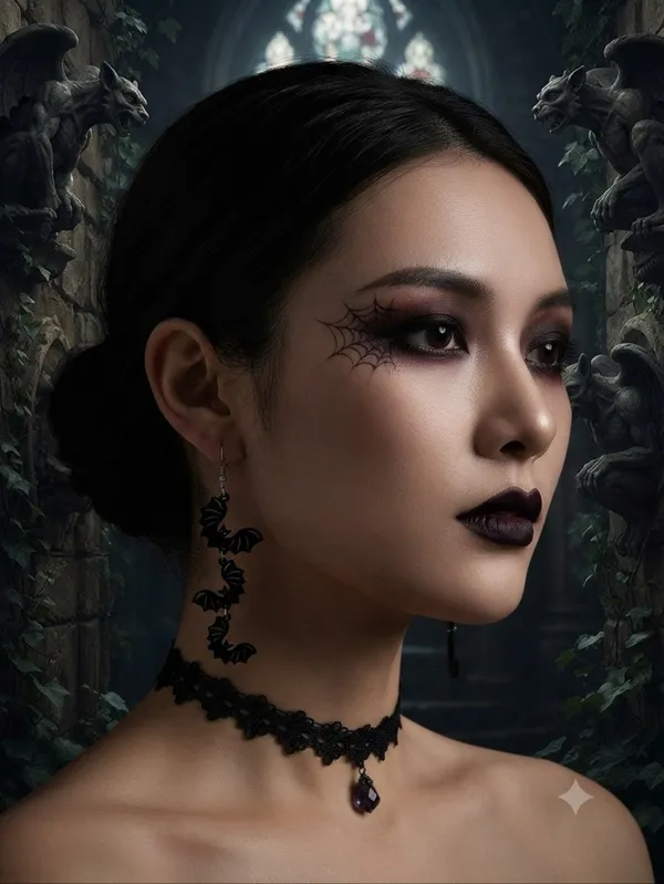 Cute 3 Black Bat Design Long Dangle‎ Earrings Cute Party Style Acrylic Halloween - Image 3