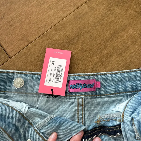Edikted Skirt Denim Mini - Image 2