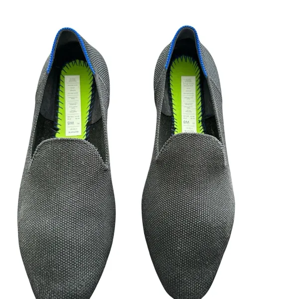 Rothy’s The Loafer Sz 8 Black Solid Knit Slip On Shoes Academia No Insole - Image 2