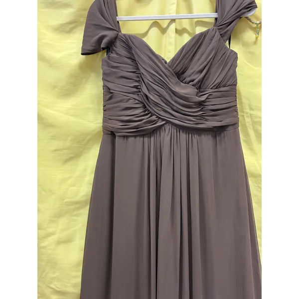 Dessy Collection Vivian Diamond‎ Espr. Brown Bridesmaid Gown Dress 1D22 Size 12 - Image 9