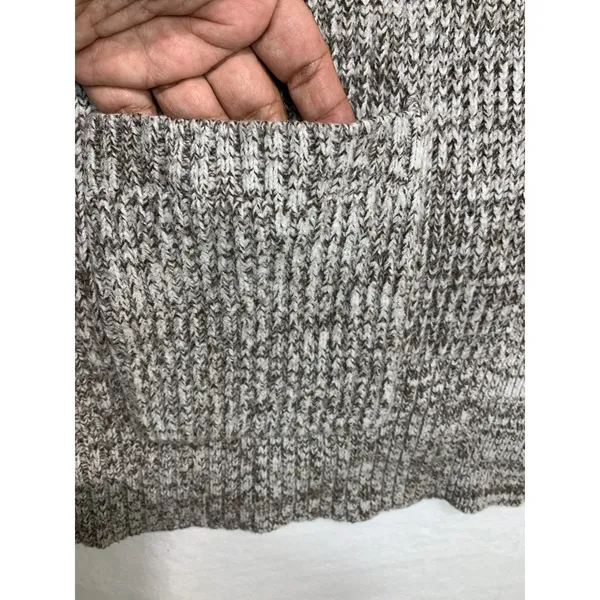 A New Day Cardigan Women Medium Brown White Marled Open‎ Front Pockets VN1268582 - Image 3