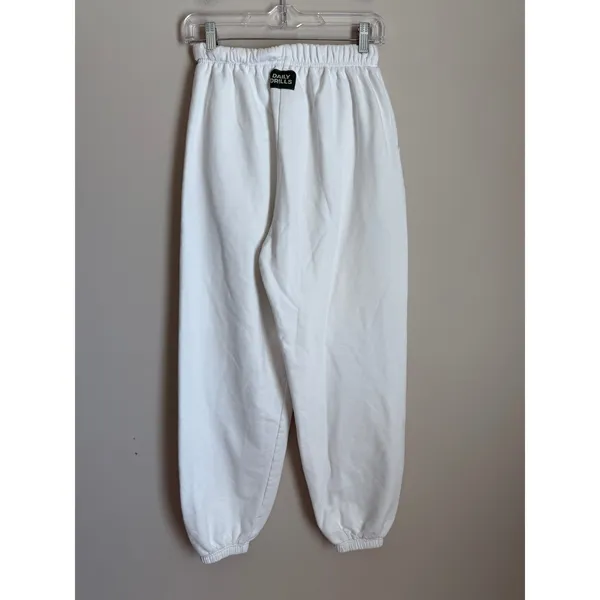 Daily Drills Made in USA Cotton Sweatpants XS/S White Logo Pants Joggers - Image 3