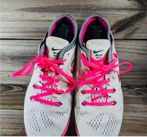 Nike Womens Pink Running Shoes 629496-061 Pink Mesh Sport Lace Up 8 - Image 4