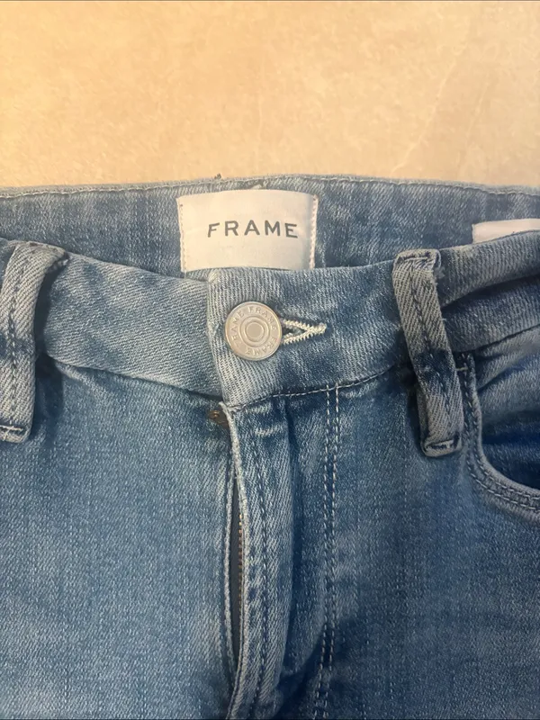 Frame Denim Blue Flare Wide-Leg Jeans - Image 3