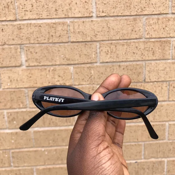 RARE Y2K Vintage 2005 Black Playboy Sunglasses Retro Preppy Goth Mcbling Classic Oval #Emo #Vampy #whimsygoth #biker #minimalist #grunge #streetwear #deadstock - Image 6
