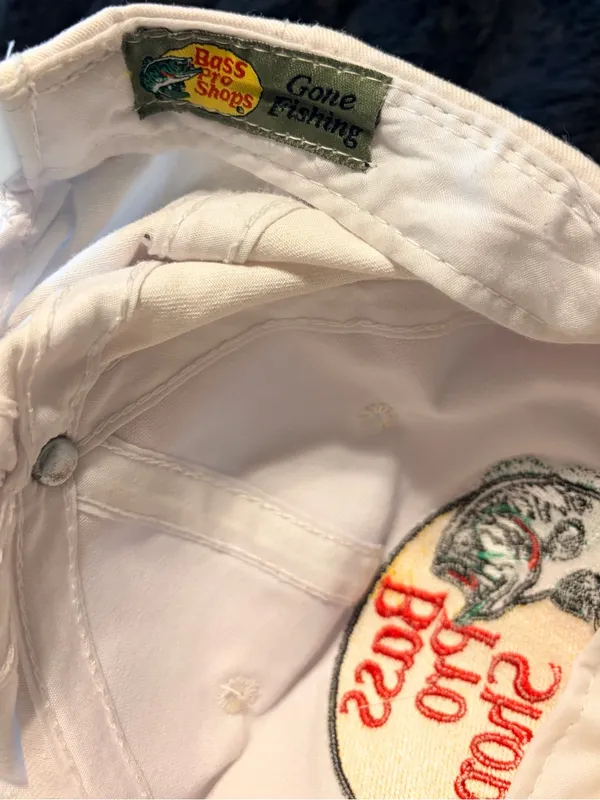 Bass Pro Shops White Cap with Yellow Patch and Red Logo - Image 4