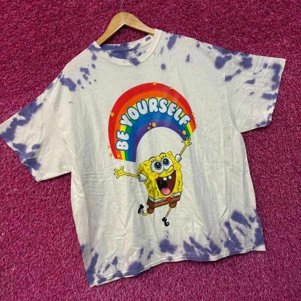 Sponge Bob Be Yourself Tie Dye Tshirt size 1X  - Image 3
