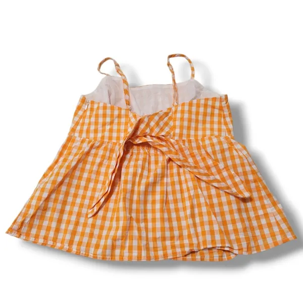 J.Crew Top Size 8 J. Crew Peplum Cami Gingham Camisole Babydoll Fit Tie Back Top - Image 3