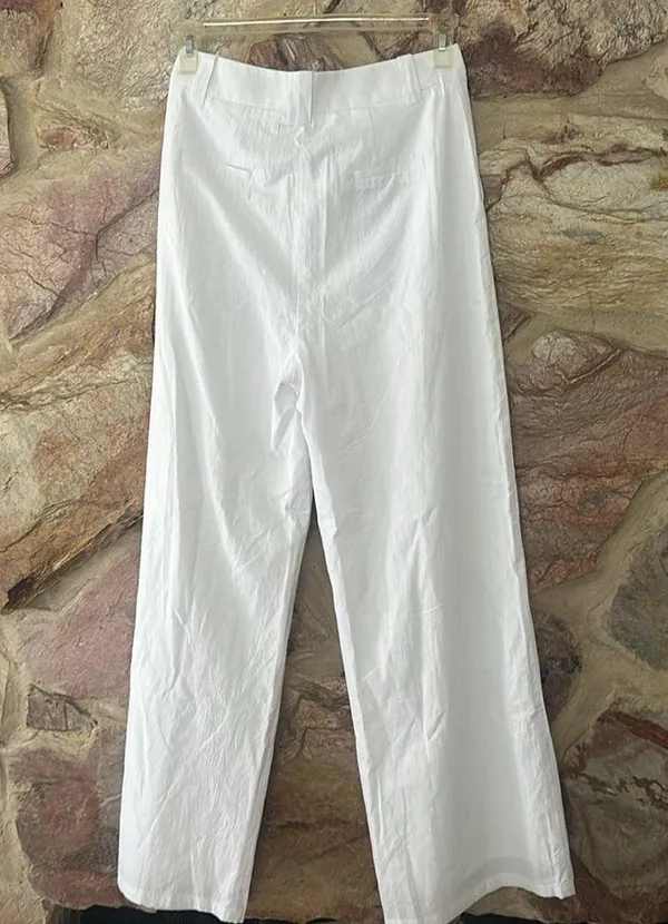 Commense Cotton Mid-Waist Wide-Leg Pants With Pockets size Medium - Image 6
