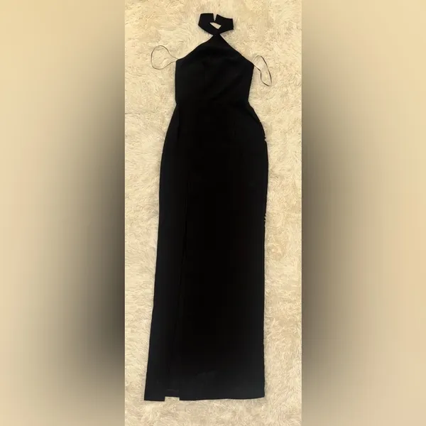 NEW Amanda Uprichard Queen Halter Maxi Gown in Black Revolve Sz S - Image 4