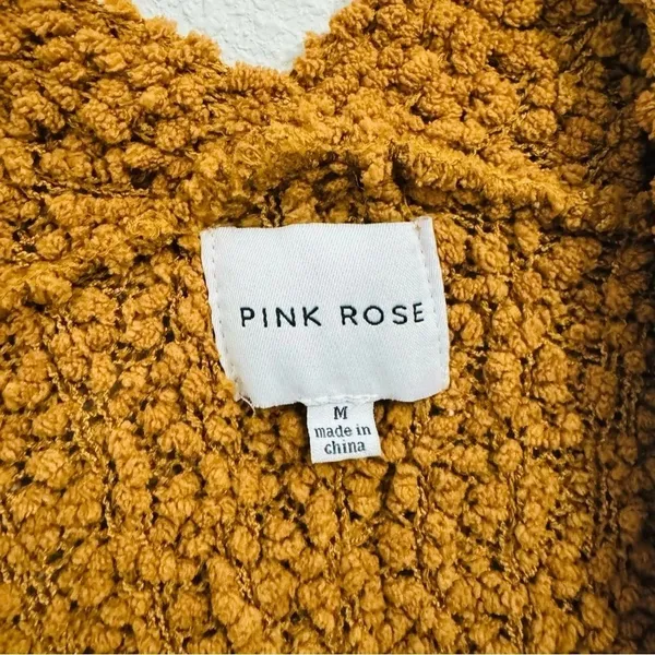 Pink Rose Rusty Orange Sherpa Soft Open Cardigan Size Medium‎ - Image 5