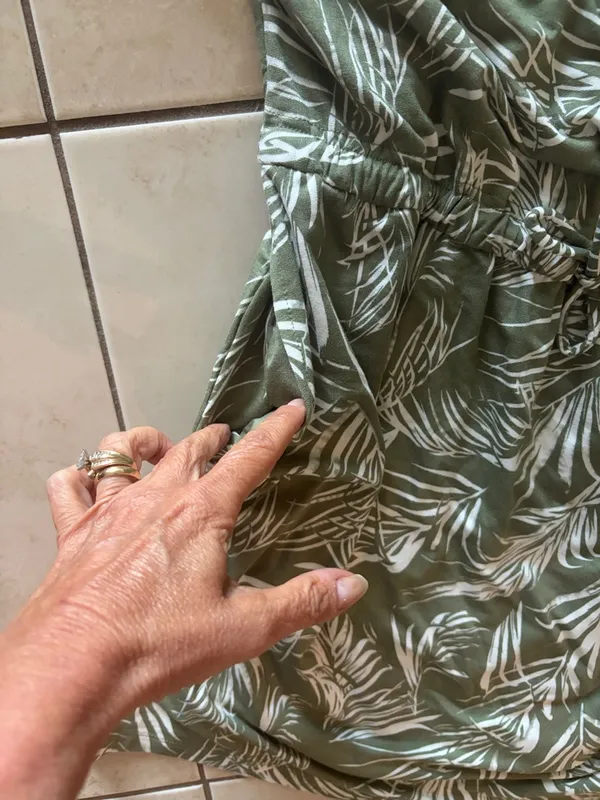 b46 New Women's Hilary Radley Olive Green Tropical Palm🌴 Print Dress size Large - Image 3