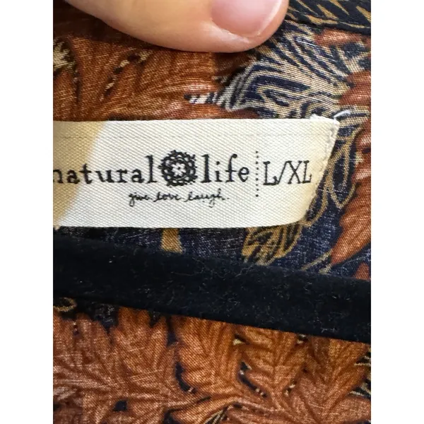 Natural Life Charlotte Boho Dress in Navy/Rust Size Large XL Maxi - Image 4