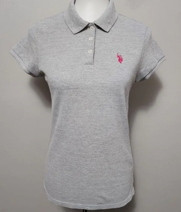 U.S. Polo Assn. Gray Pony Applique Short Sleeve Polo Size Medium - Image 2