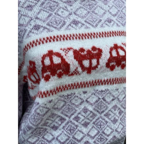 Free People Freya Fair Isle Sweater Large Boho Nordic Ski Lodge Cozy Pullover - Image 9