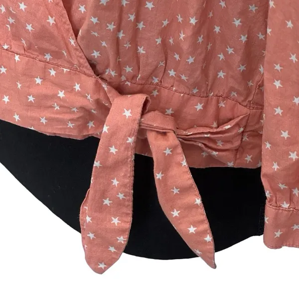 Madewell Wrap Top‎ in Scattered Star Peach Boho Women size Large - Image 3