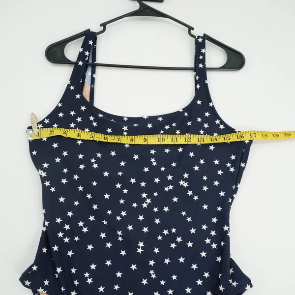 J.Crew One Piece Swimsuit‎ Large Black Star Print Scoop Neck Stretch - Image 5