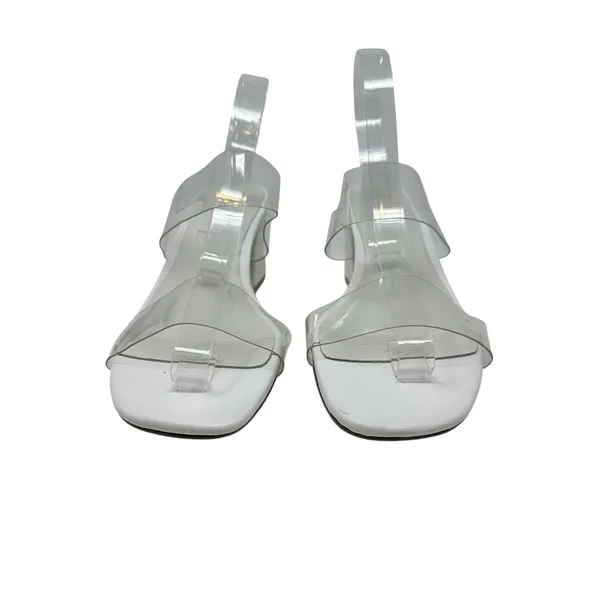 Raye Bardot Heel Slide Strap Sandal Block Clear White Size‎ US 9 - Image 4