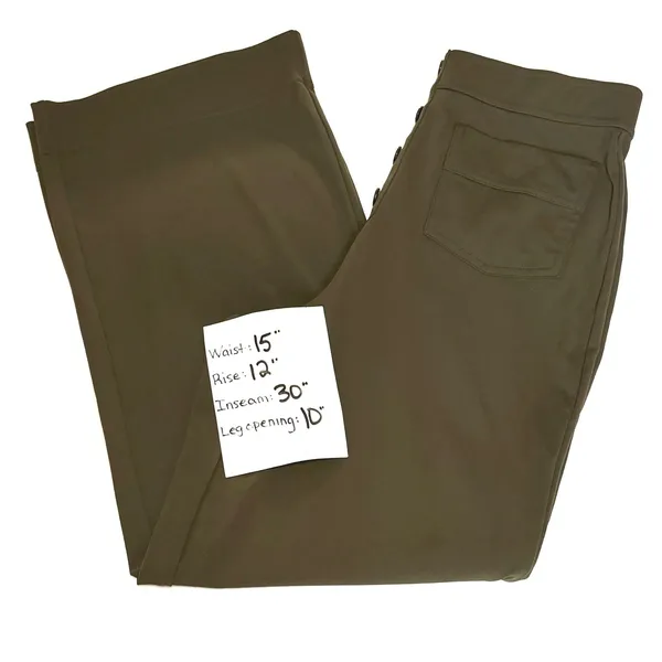 Halara Olive Green Wide Leg Pull On Dress Pants Large Patch Pockets Casual SOFT - Image 6