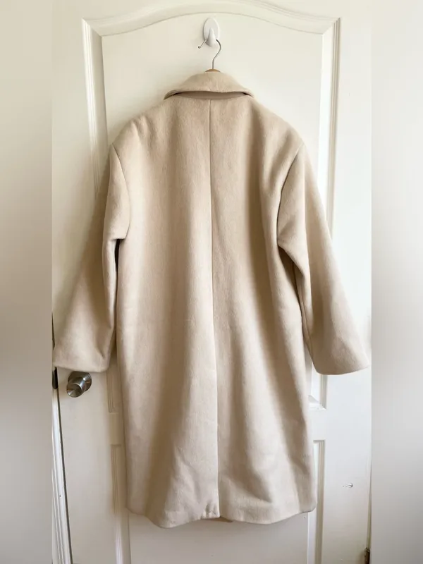 Oak + Fort Womens Boxy Oversized Over Coat Wool Blend Double Breasted S NEW - Image 2