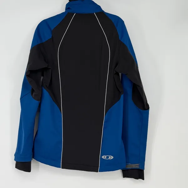 Salomon Womens Blue Black Softshell Full Zip Hiking‎ Jacket Small S/P - Image 2