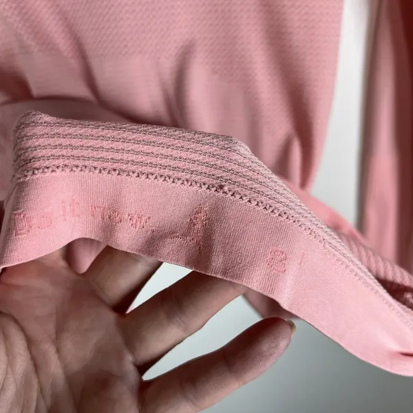 Lululemon Swiftly Tech Long Sleeve Crew Sz 8‎ Pink Thumbholes Workout Yoga - Image 5