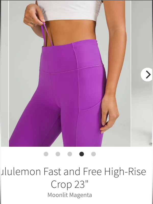 Lululemon fast and free high rise leggings moonlit magenta 8 - Image 4