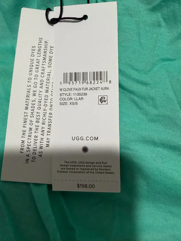 Ugg Clove Faux Fur Jacket lemon lime Aura oversized è - Image 7