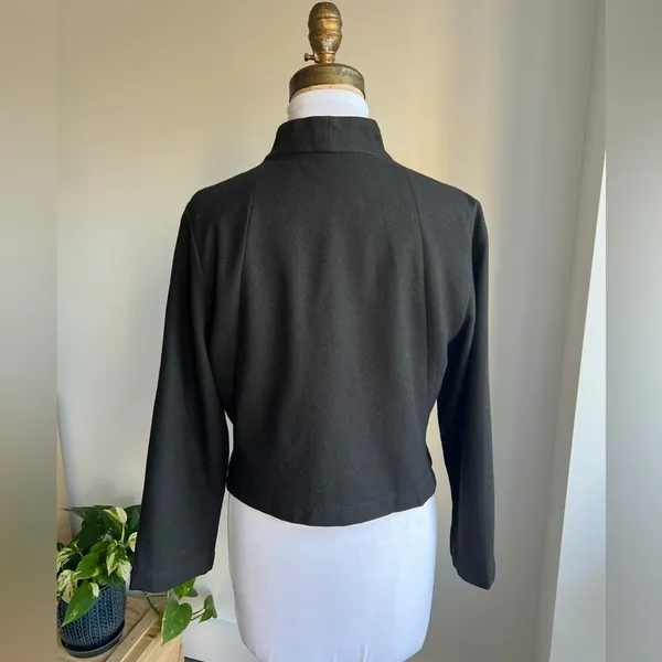 ISCHIKO Lightweight 100% Wool Button Front Blazer Jacket Brown Women's Size 10 - Image 4