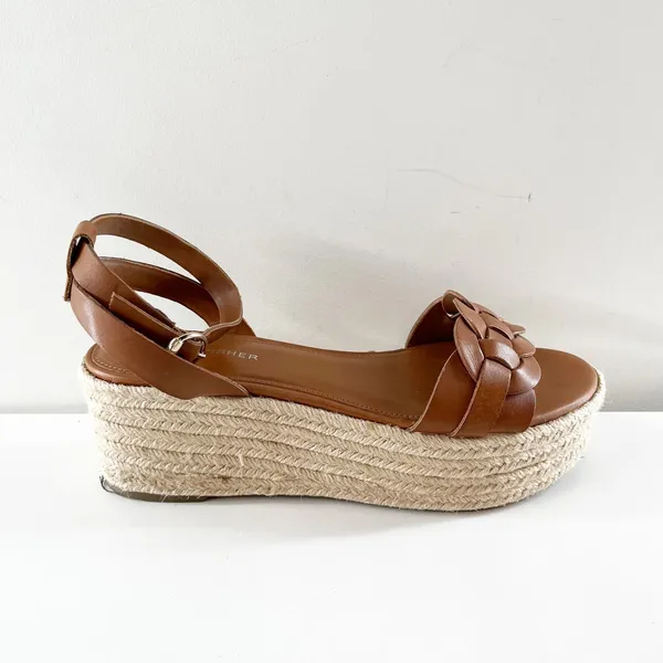 Marc Fisher Jinky Platform Espadrille Sandal Shoes Brown 7.5 - Image 2