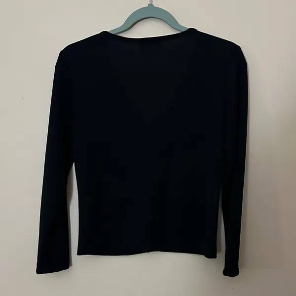 MK Knits Black Long Sleeve Top Size M - Image 4