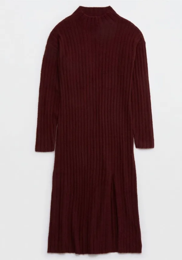 BUTTERCREAM SWEATER DRESS in Berry (Maroon) - Image 2