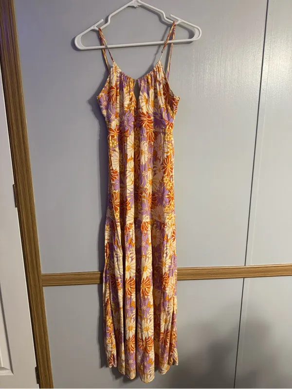 l*space Gemma Wavy Daisy Floral Print Midi Dress Size Small - Image 10