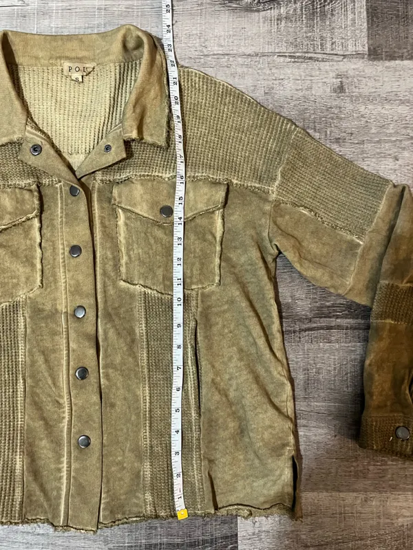 POL Olive Green Button-Up Shacket - Image 3